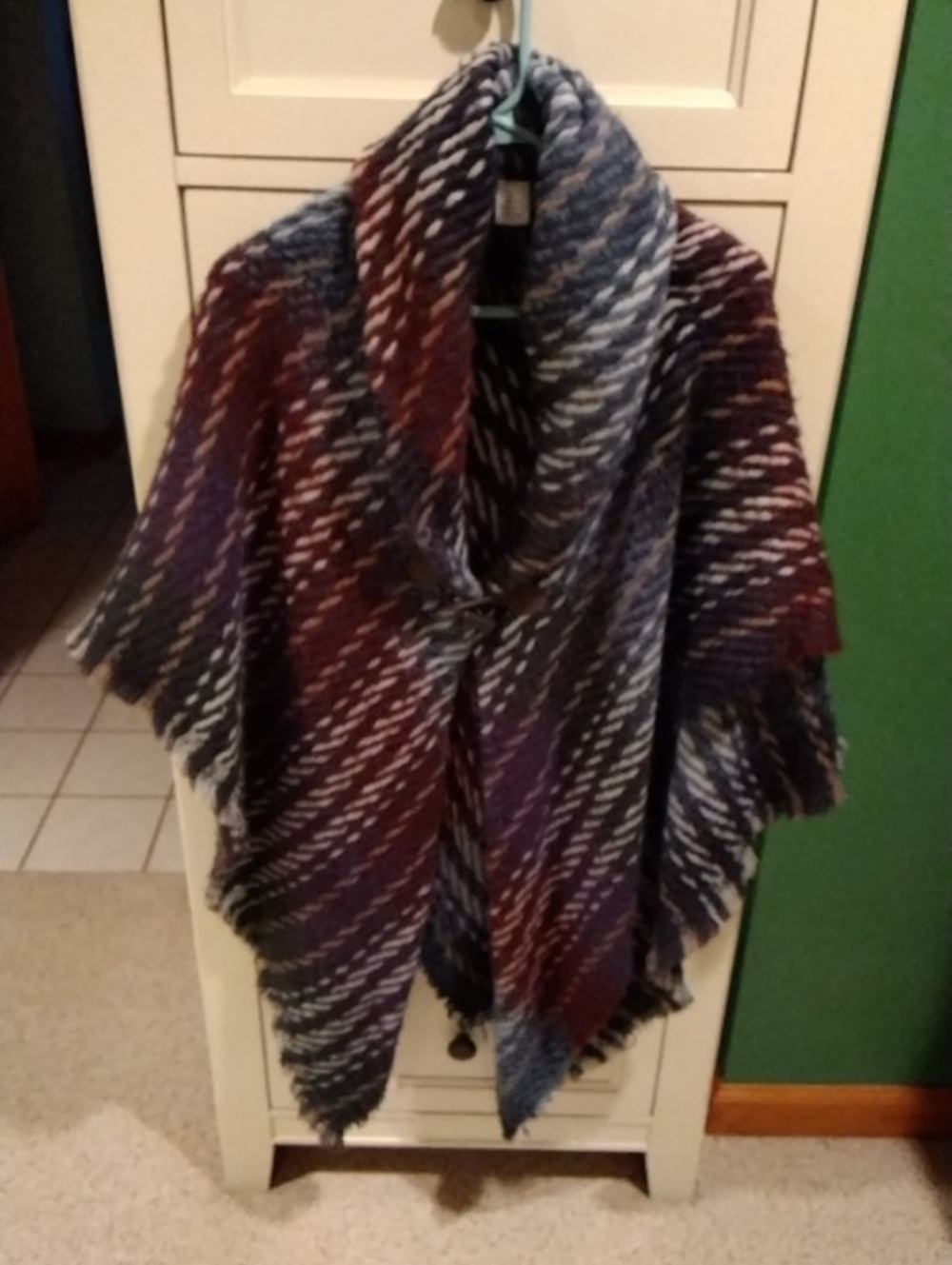 Cozy Multi-Color Knit Shawl Coat - Women's Outerwear